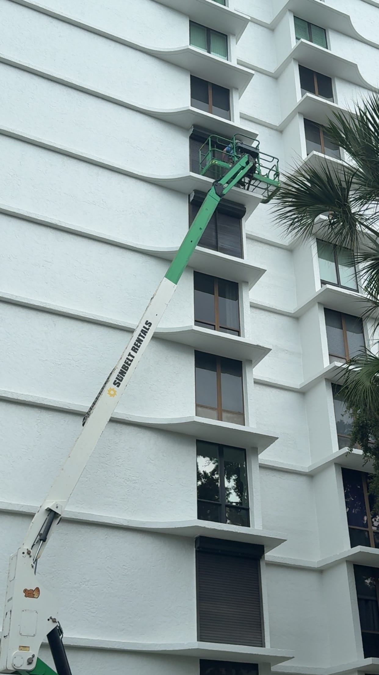 hurricane shutter repair at a hotel